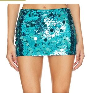 Guizio Low Rise Paillette Skirt in Tropic